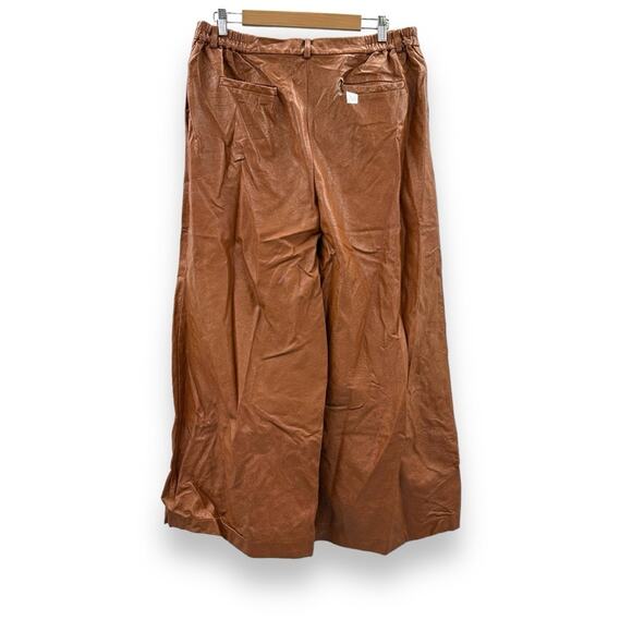 RTR Slate & Willow Brown Faux Leather High Rise Wide Leg Pants Sz XL - Picture 5 of 14